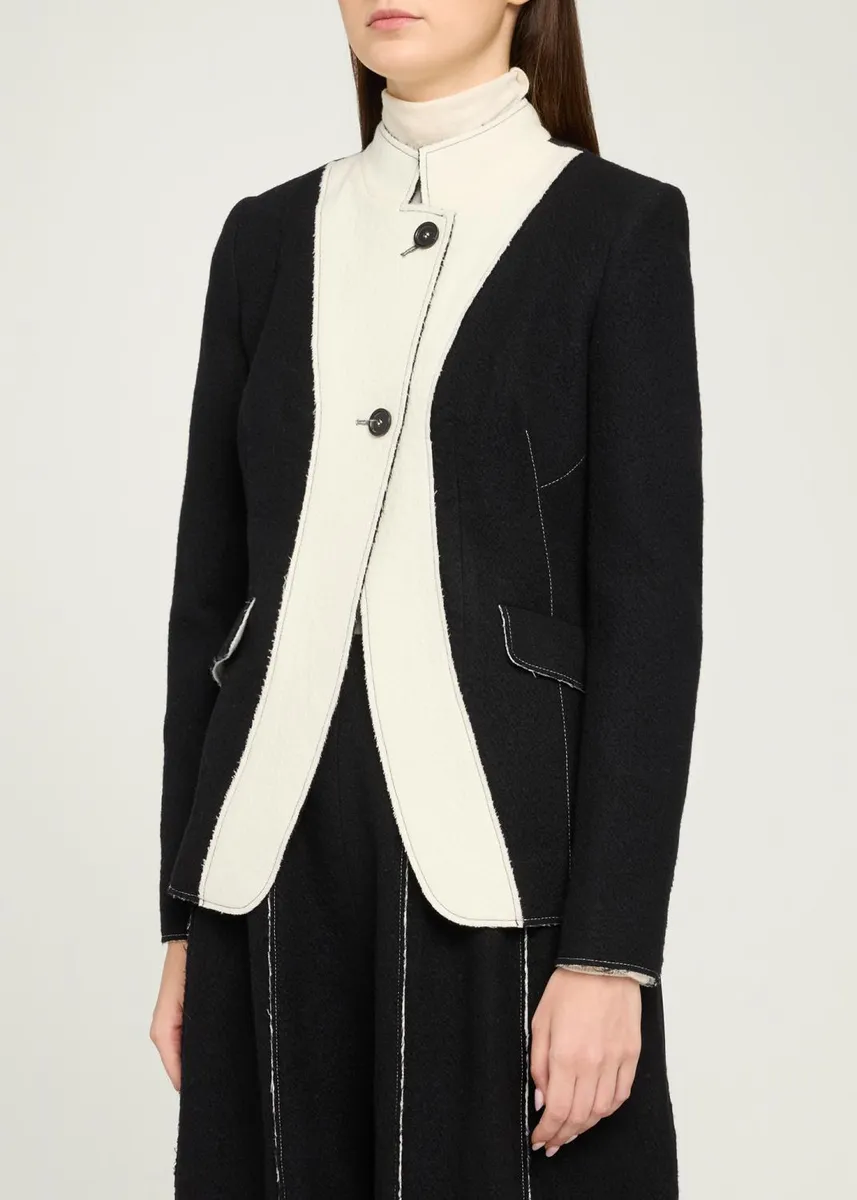 Ashlyn Colorblock Boiled Wool Single-Breasted Jacket | Thumbnail 4 Ashlyn Colorblock Boiled Wool Single-Breasted Jacket | Thumbnail 4