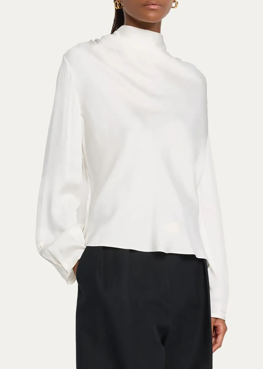 Vince Draped Cowl-Neck Blouse | Thumbnail 4 Vince Draped Cowl-Neck Blouse | Thumbnail 4
