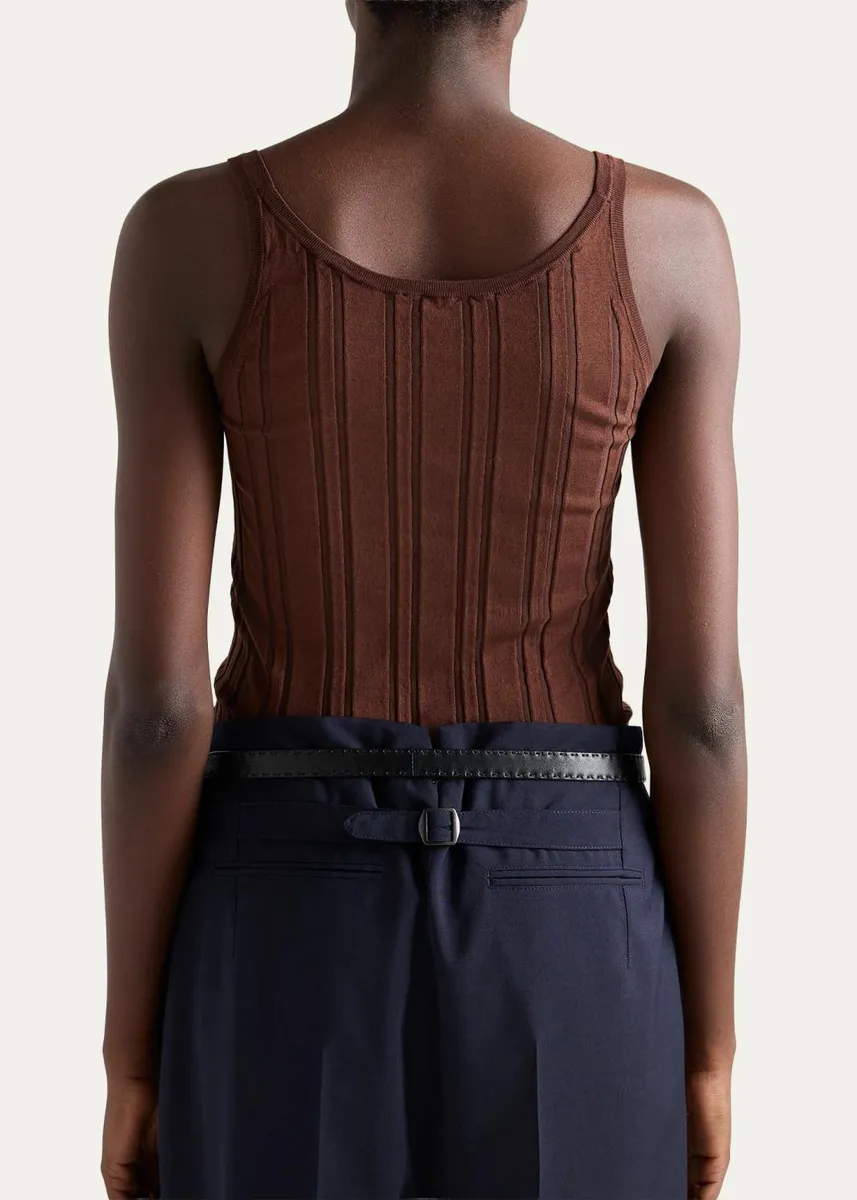 Prada Rib-Knit Cotton Tank | Thumbnail 3 Prada Rib-Knit Cotton Tank | Thumbnail 3