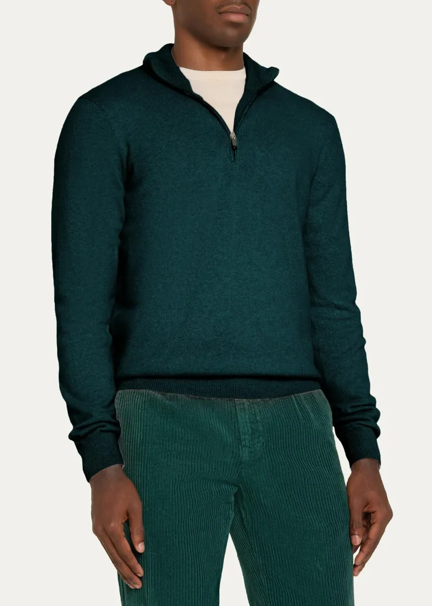 Massimo Alba Men's Cashmere Half-Zip Sweater | Thumbnail 4 Massimo Alba Men's Cashmere Half-Zip Sweater | Thumbnail 4