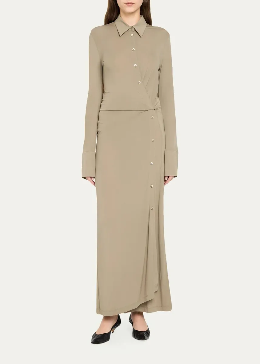 Helmut Lang Twisted Long-Sleeve Shirtdress | Thumbnail 2 Helmut Lang Twisted Long-Sleeve Shirtdress | Thumbnail 2