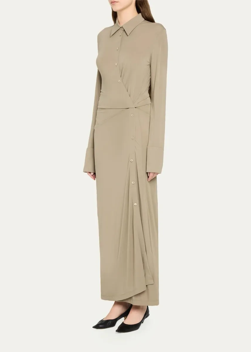 Helmut Lang Twisted Long-Sleeve Shirtdress | Thumbnail 4 Helmut Lang Twisted Long-Sleeve Shirtdress | Thumbnail 4