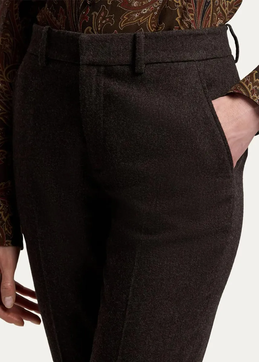 Ralph Lauren Collection Andrey Wool Herringbone Tapered-Leg Ankle Pants | Thumbnail 5 Ralph Lauren Collection Andrey Wool Herringbone Tapered-Leg Ankle Pants | Thumbnail 5