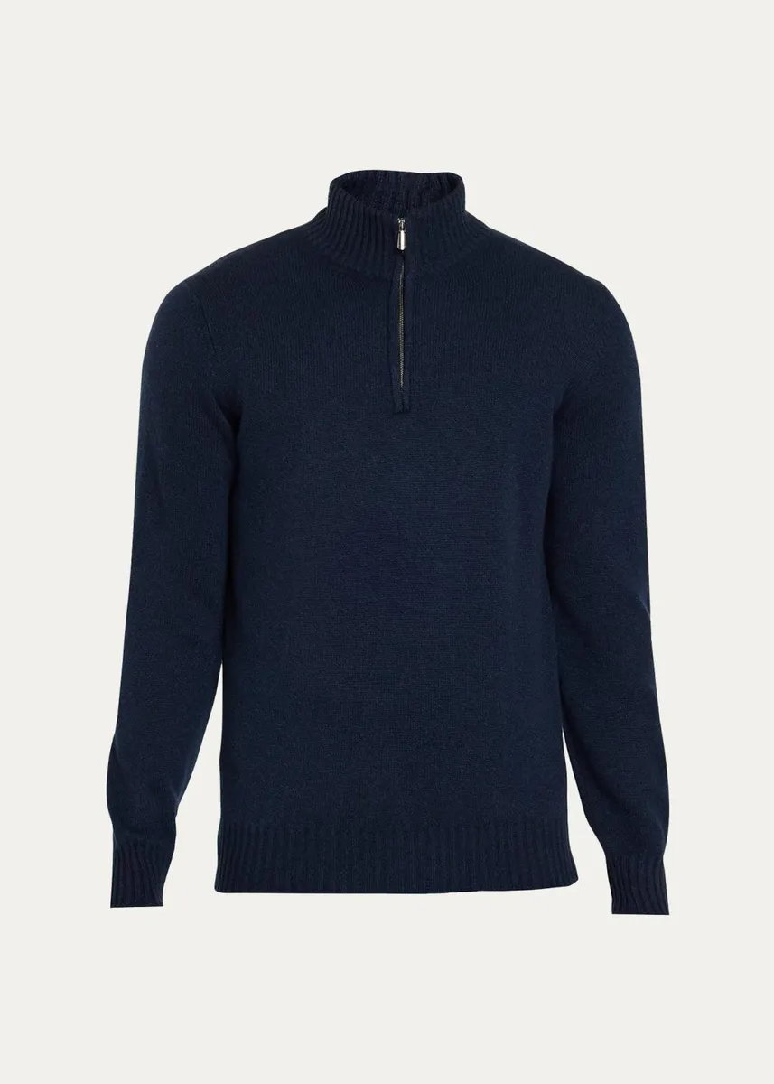 Cesare Attolini Men's Cashmere Half-Zip Sweater | Thumbnail 11 Cesare Attolini Men's Cashmere Half-Zip Sweater | Thumbnail 11