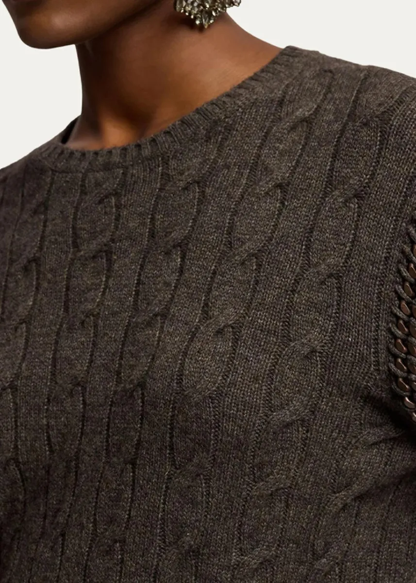 Ralph Lauren Collection Chain-Trim Cable Cashmere Sweater | Thumbnail 5 Ralph Lauren Collection Chain-Trim Cable Cashmere Sweater | Thumbnail 5