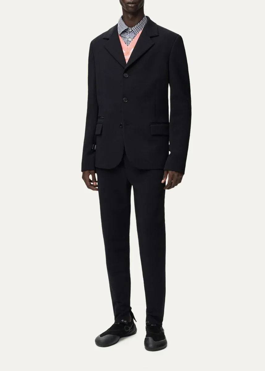 Loewe Men's Flat-Front Tapered Leg Trousers | Thumbnail 2 Loewe Men's Flat-Front Tapered Leg Trousers | Thumbnail 2