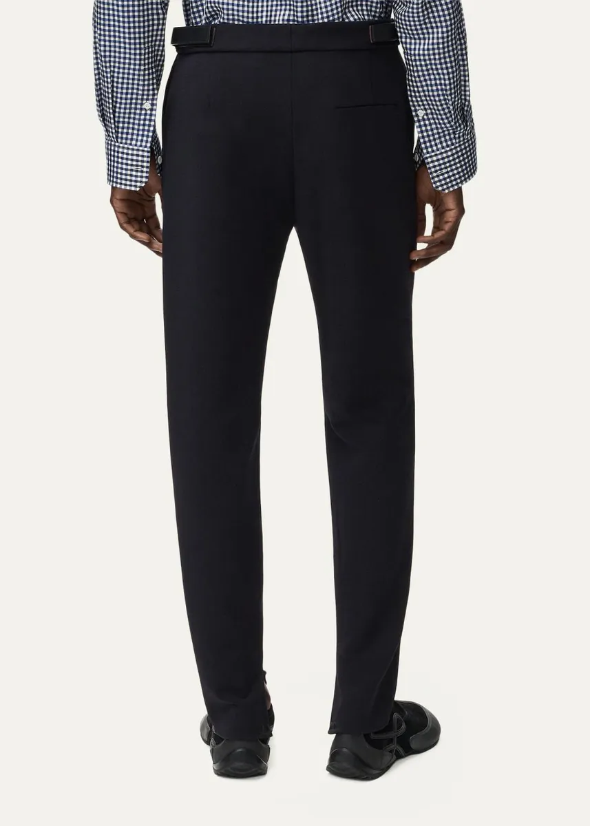 Loewe Men's Flat-Front Tapered Leg Trousers | Thumbnail 3 Loewe Men's Flat-Front Tapered Leg Trousers | Thumbnail 3
