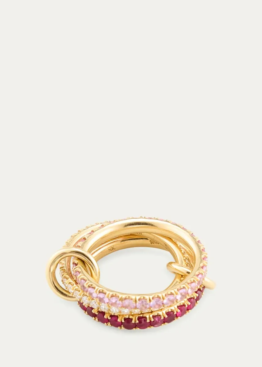 Spinelli Kilcollin Bergdorf 125th Exclusive 18K 3-Band Ring with Diamonds, Rubies, and Sapphires | Thumbnail 3