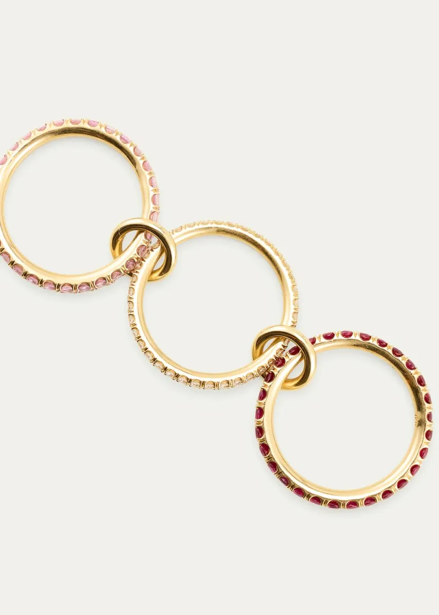 Spinelli Kilcollin Bergdorf 125th Exclusive 18K 3-Band Ring with Diamonds, Rubies, and Sapphires | Thumbnail 4