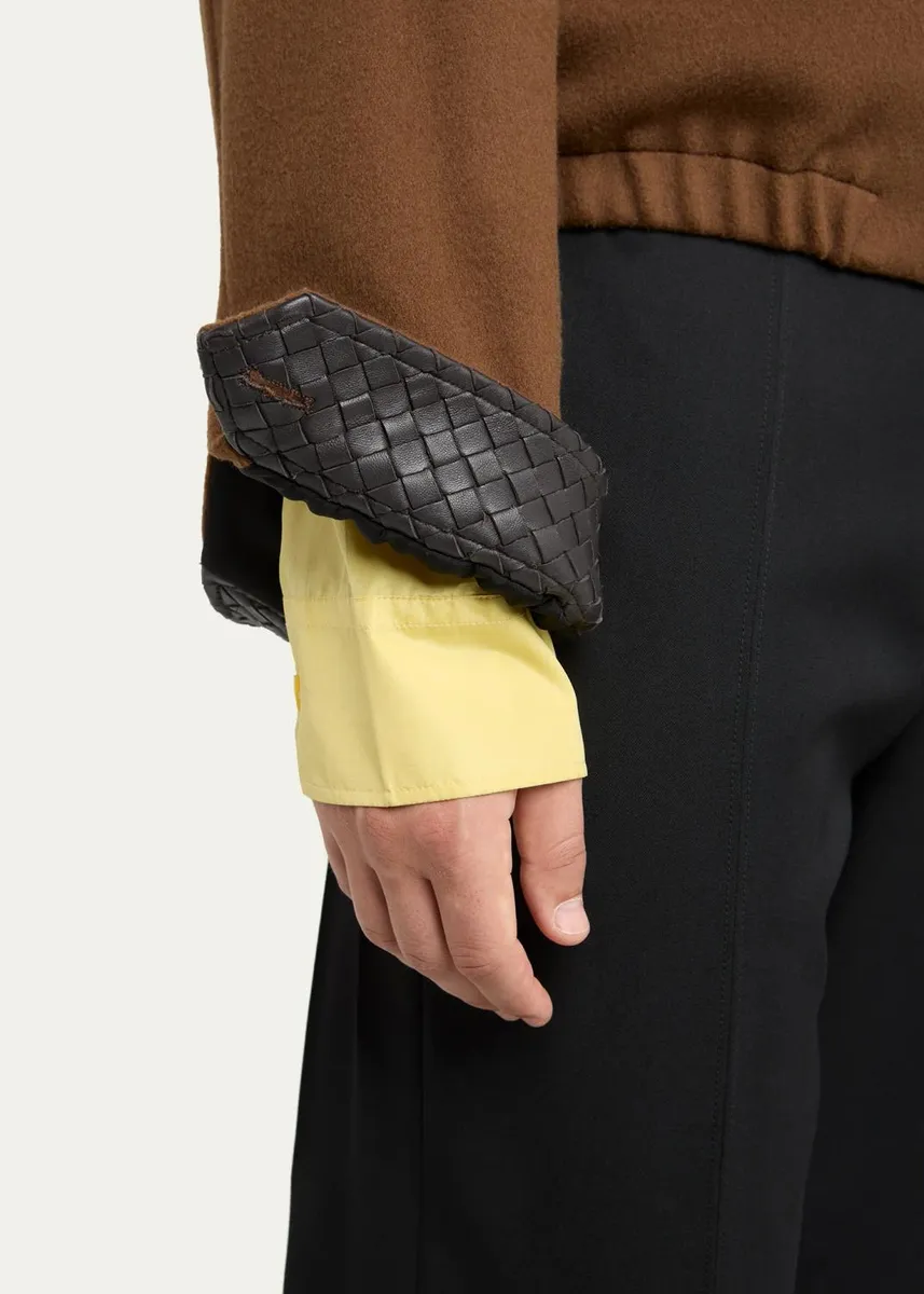 Bottega Veneta Men's Intrecciato-Cuffs Brushed Wool-Cashmere Blouson Jacket | Thumbnail 5 Bottega Veneta Men's Intrecciato-Cuffs Brushed Wool-Cashmere Blouson Jacket | Thumbnail 5