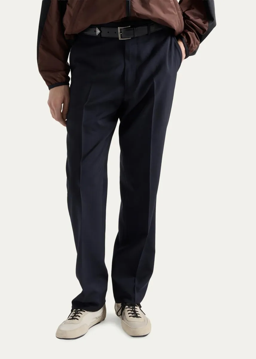Prada Men's Mohair Comfort Straight-Leg Pants | Thumbnail 4 Prada Men's Mohair Comfort Straight-Leg Pants | Thumbnail 4