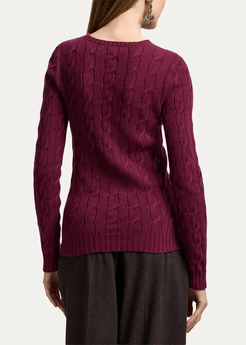Ralph Lauren Collection Cable-Knit Cashmere Crewneck Sweater | Thumbnail 3
