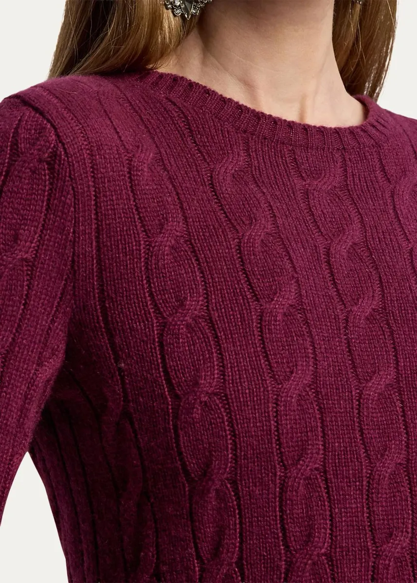 Ralph Lauren Collection Cable-Knit Cashmere Crewneck Sweater | Thumbnail 5