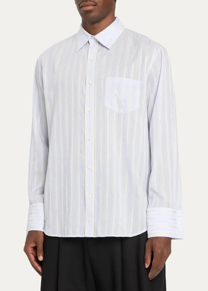 PUBLIC SCHOOL NEW YORK Men's Pinstripe Everything is Now Button-Front Shirt | Thumbnail 4 PUBLIC SCHOOL NEW YORK Men's Pinstripe Everything is Now Button-Front Shirt | Thumbnail 4