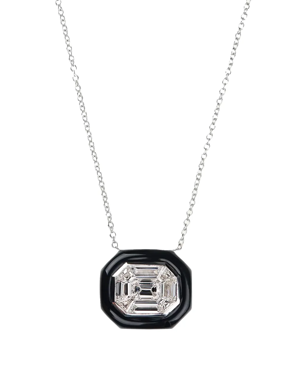 Nikos Koulis 18k White Gold Oui Diamond & Enamel Necklace | Thumbnail 2 Nikos Koulis 18k White Gold Oui Diamond & Enamel Necklace | Thumbnail 2