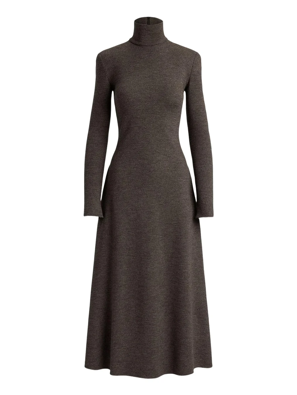 Ralph Lauren Collection Emmerson Turtleneck Tick-Weave Jersey Midi Day Dress