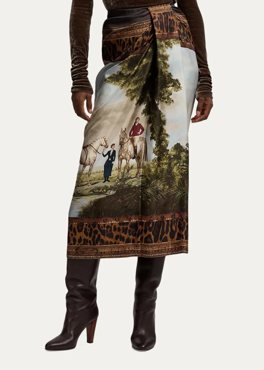 Ralph Lauren Collection Debbie Scenic-Print Silk Twill Skirt | Thumbnail 4 Ralph Lauren Collection Debbie Scenic-Print Silk Twill Skirt | Thumbnail 4
