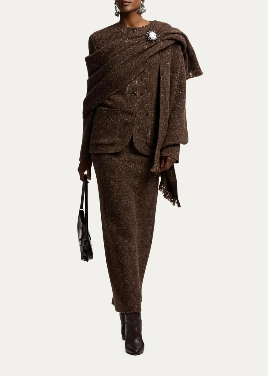 Ralph Lauren Collection Alira Wool-Blend Donegal Tweed Jacket | Thumbnail 2 Ralph Lauren Collection Alira Wool-Blend Donegal Tweed Jacket | Thumbnail 2