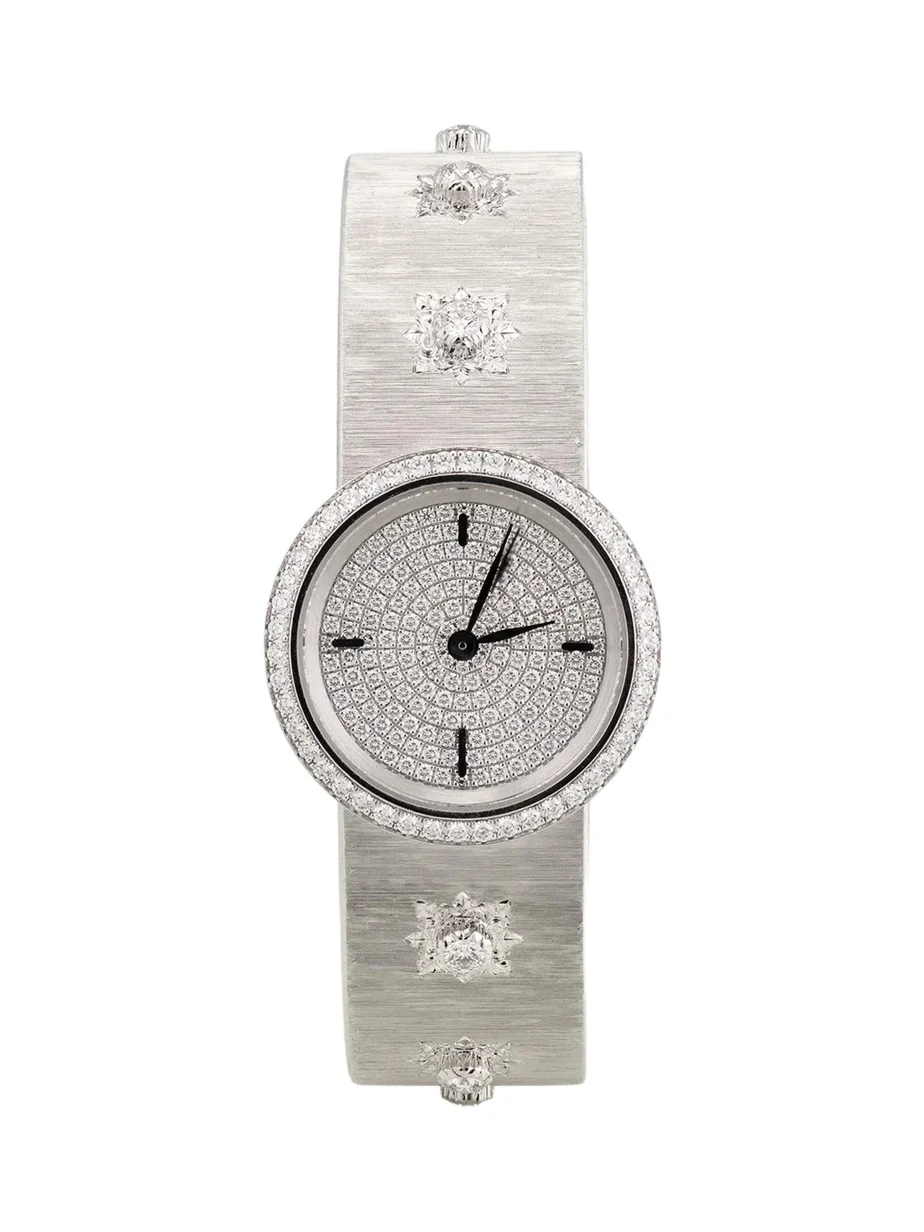 Buccellati Macri Classica Diams Diams 18K White Gold Watch with Diamonds, 24mm