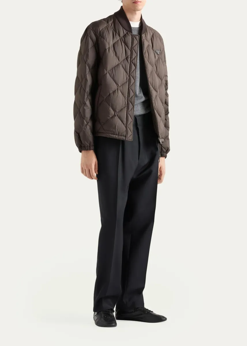 Prada Men's Quilted Bomber Jacket | Thumbnail 2