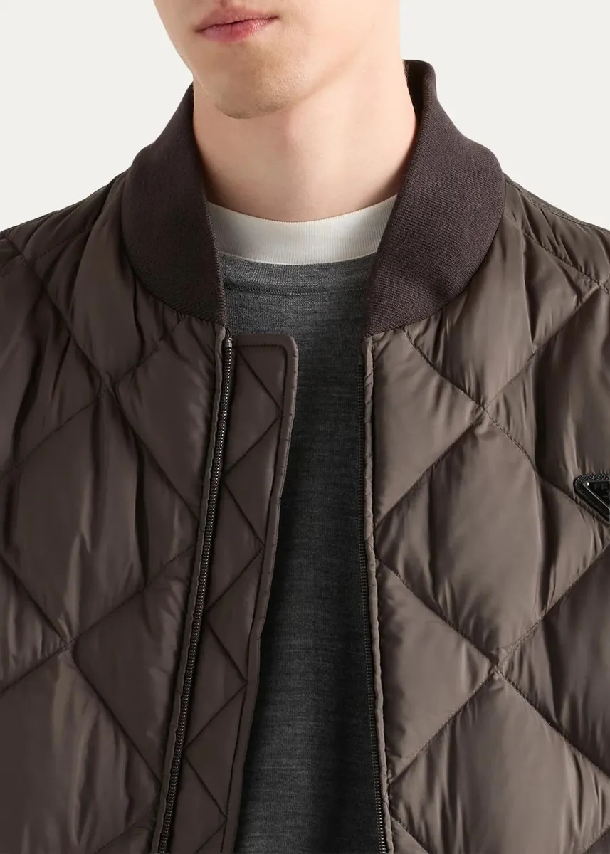 Prada Men's Quilted Bomber Jacket | Thumbnail 5