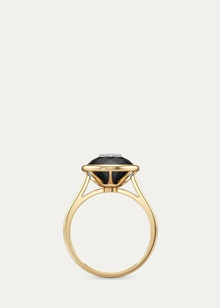 Bhansali One Collection 10mm Ring with Yellow Gold Bezel, Black Onyx | Thumbnail 3 Bhansali One Collection 10mm Ring with Yellow Gold Bezel, Black Onyx | Thumbnail 3
