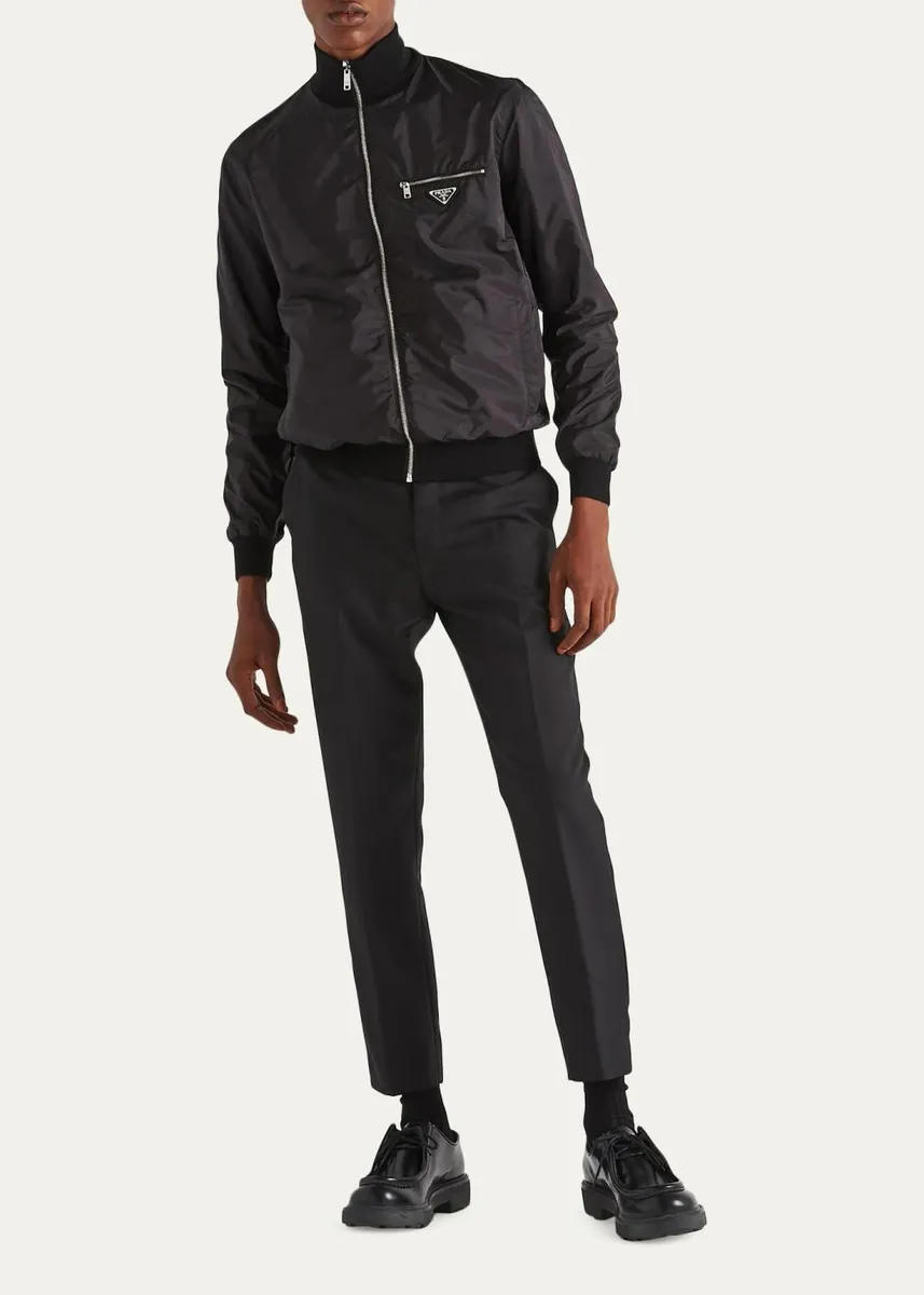 Prada Men's Re-Nylon Wool Bomber Jacket | Thumbnail 2