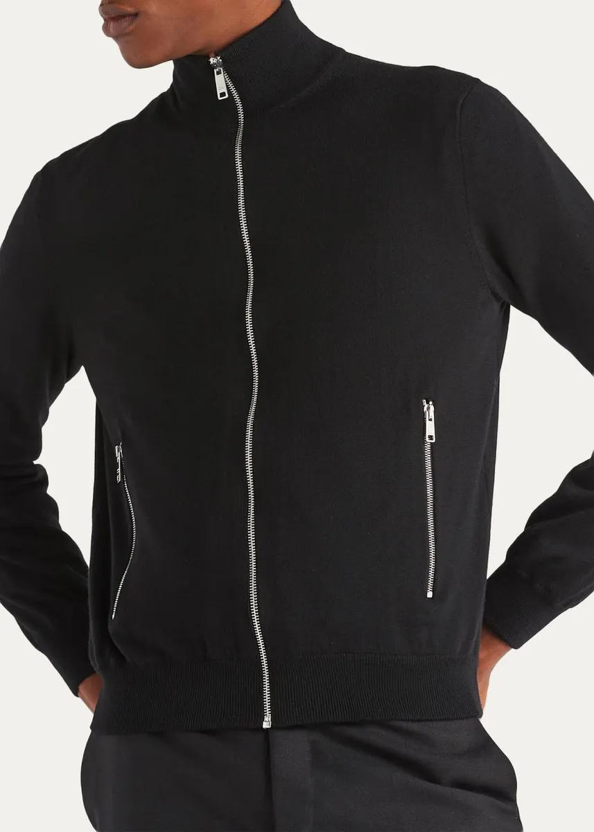 Prada Men's Re-Nylon Wool Bomber Jacket | Thumbnail 4