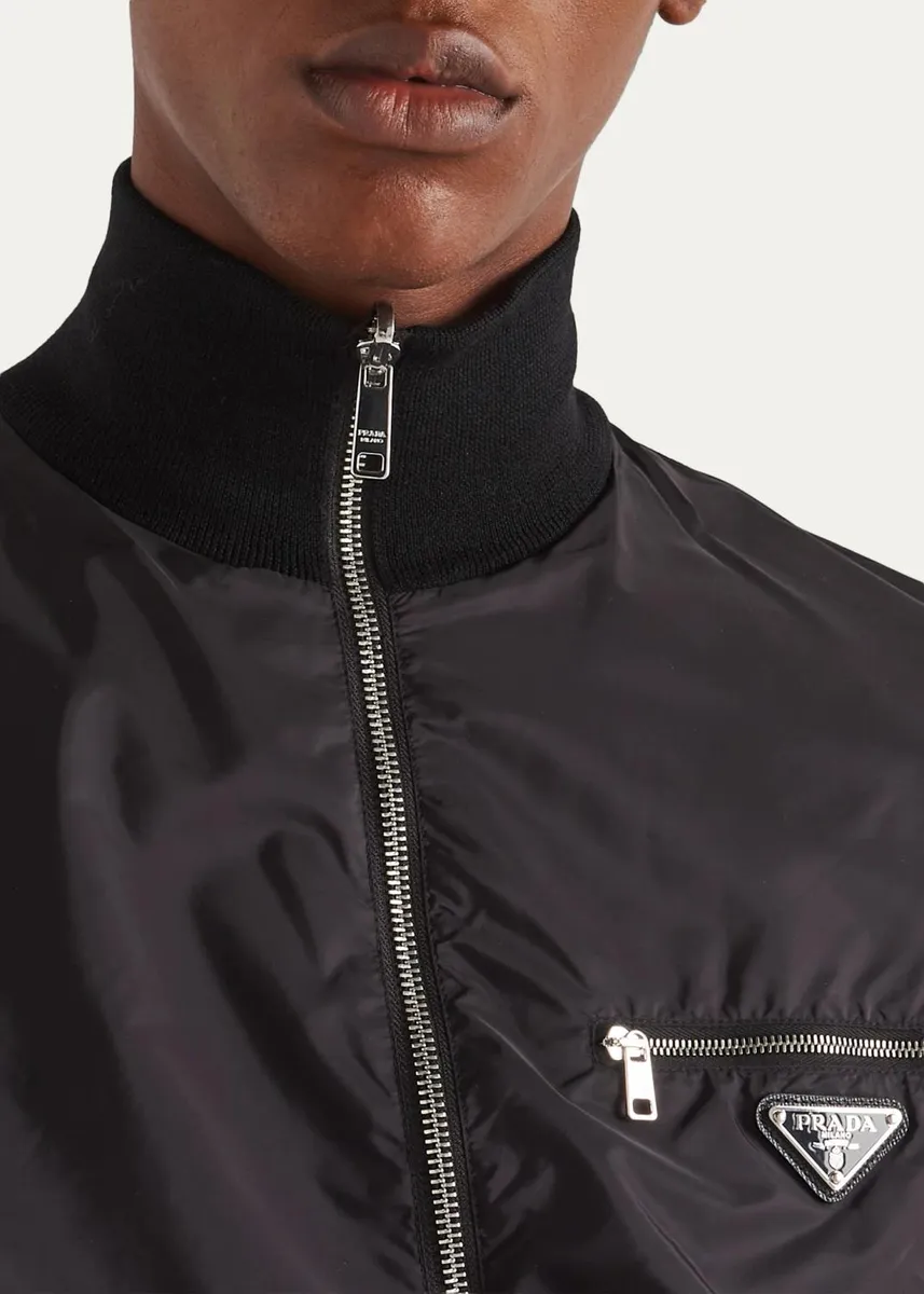 Prada Men's Re-Nylon Wool Bomber Jacket | Thumbnail 5