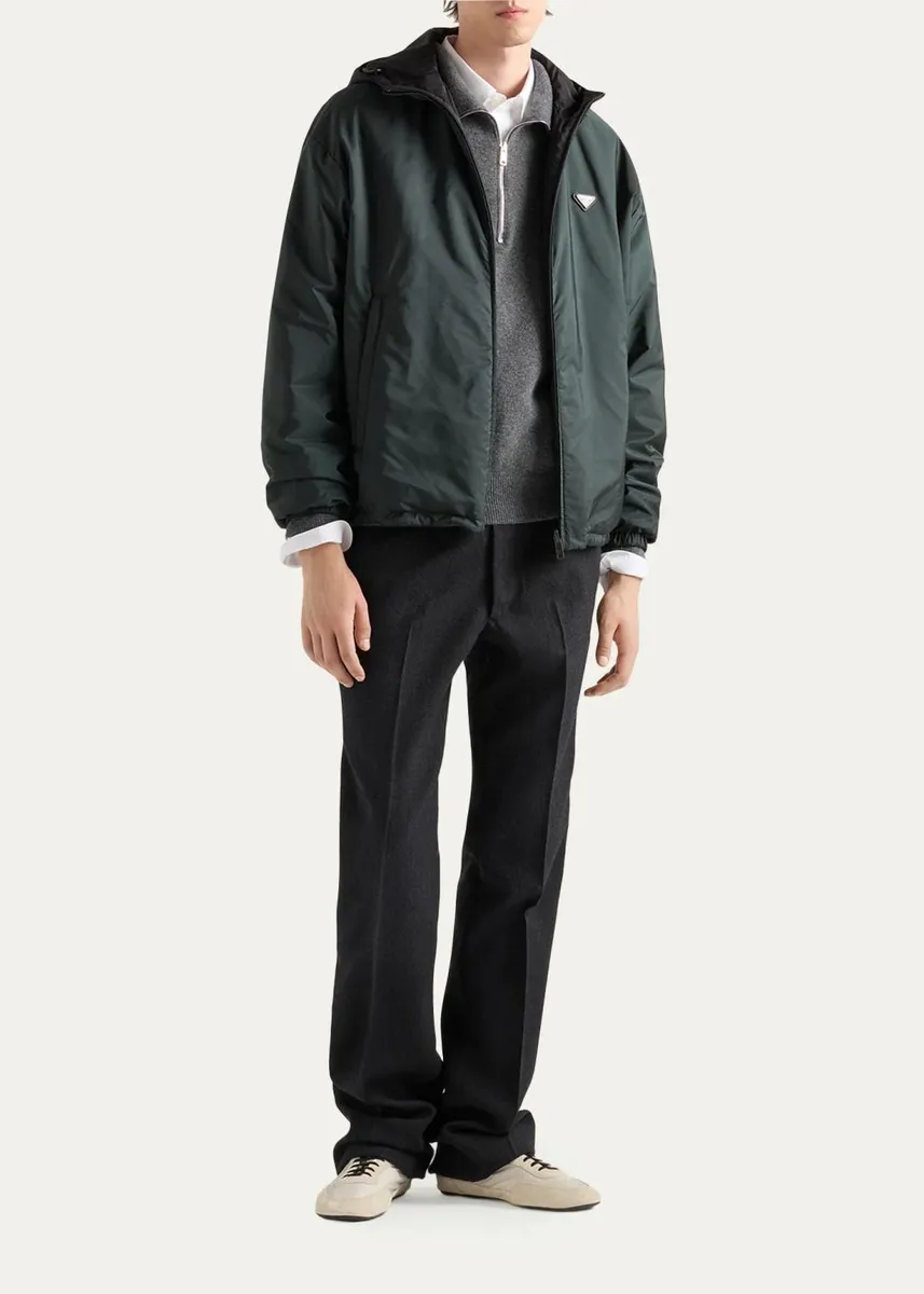 Prada Men's Re-Nylon Hooded Full-Zip Jacket | Thumbnail 2
