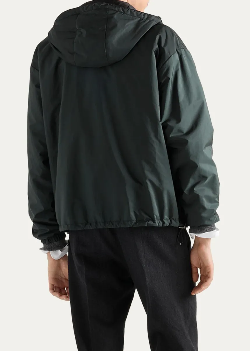 Prada Men's Re-Nylon Hooded Full-Zip Jacket | Thumbnail 3