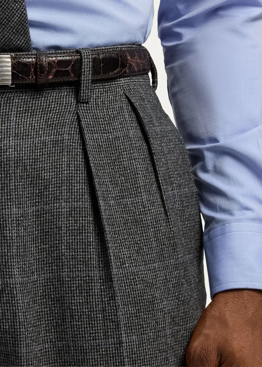 Ralph Lauren Purple Label Men's Glenn Hand-Tailored Tick-Weave Trousers | Thumbnail 5