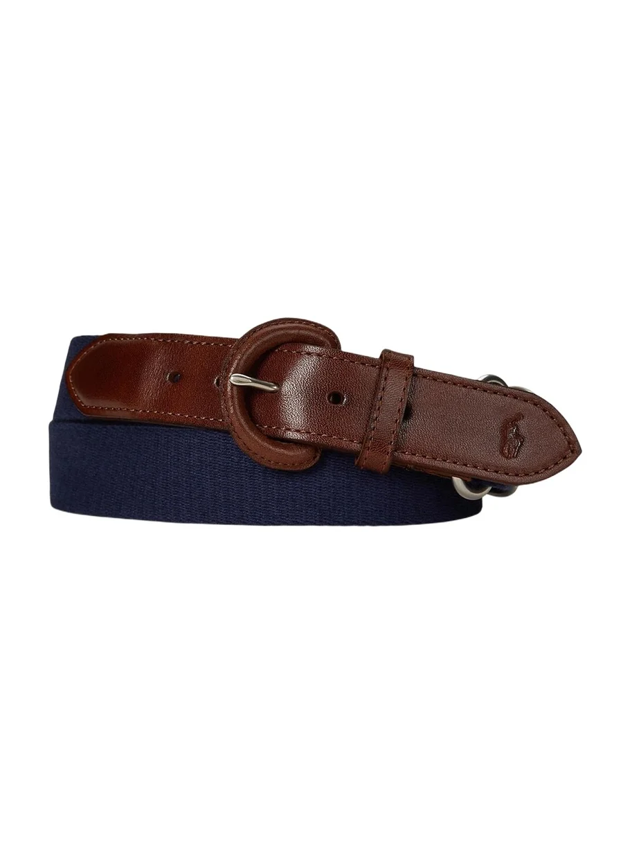 Polo Ralph Lauren Men's Webbed Cotton and Leather Belt