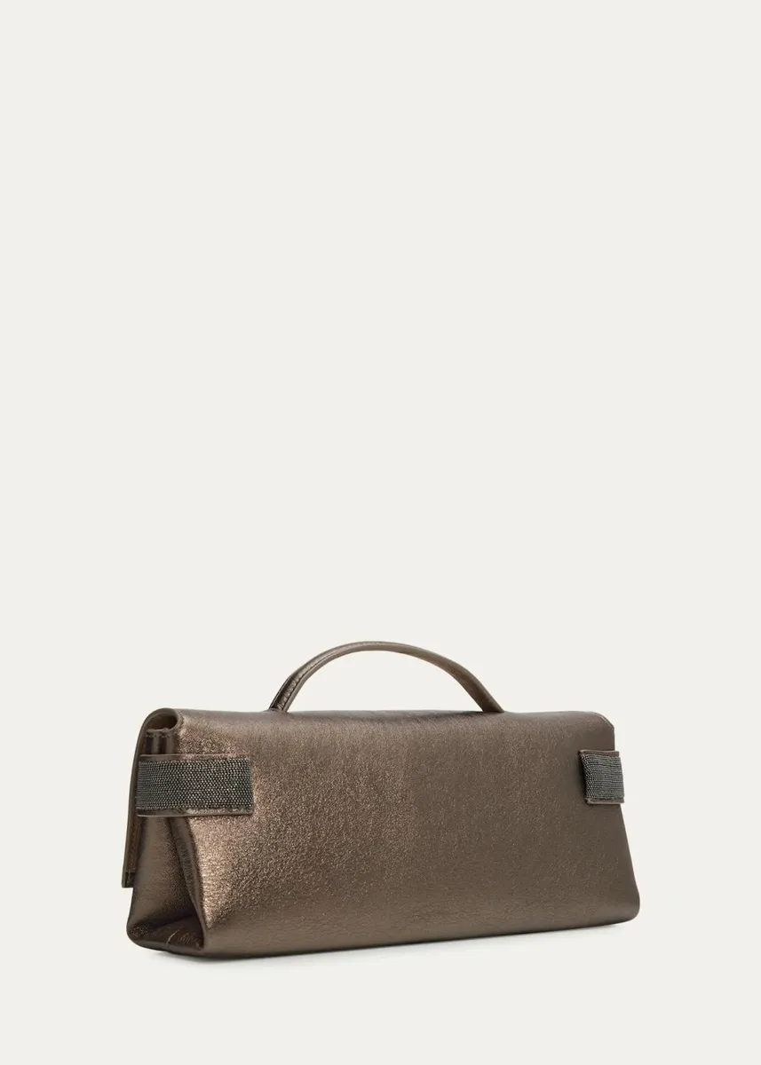 Brunello Cucinelli Metallic Leather Top-Handle Bag | Thumbnail 3 Brunello Cucinelli Metallic Leather Top-Handle Bag | Thumbnail 3
