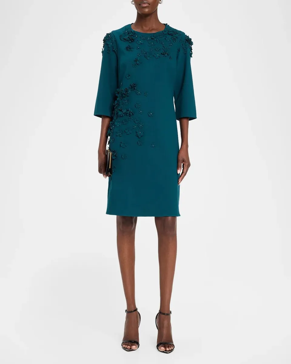 Rickie Freeman for Teri Jon Floral Applique Crepe Dress | Thumbnail 2 Rickie Freeman for Teri Jon Floral Applique Crepe Dress | Thumbnail 2