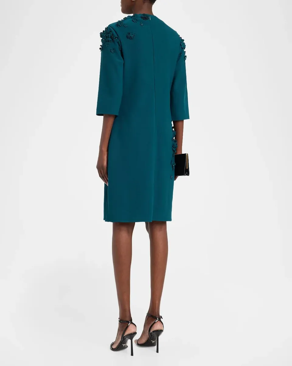 Rickie Freeman for Teri Jon Floral Applique Crepe Dress | Thumbnail 3 Rickie Freeman for Teri Jon Floral Applique Crepe Dress | Thumbnail 3