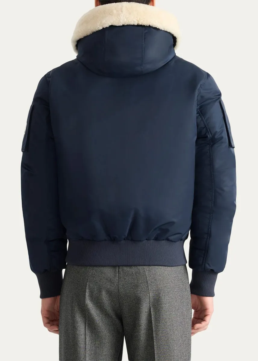 Mackage Men's August Bomber Jacket with Shearling-Trimmed Hood | Thumbnail 3 Mackage Men's August Bomber Jacket with Shearling-Trimmed Hood | Thumbnail 3