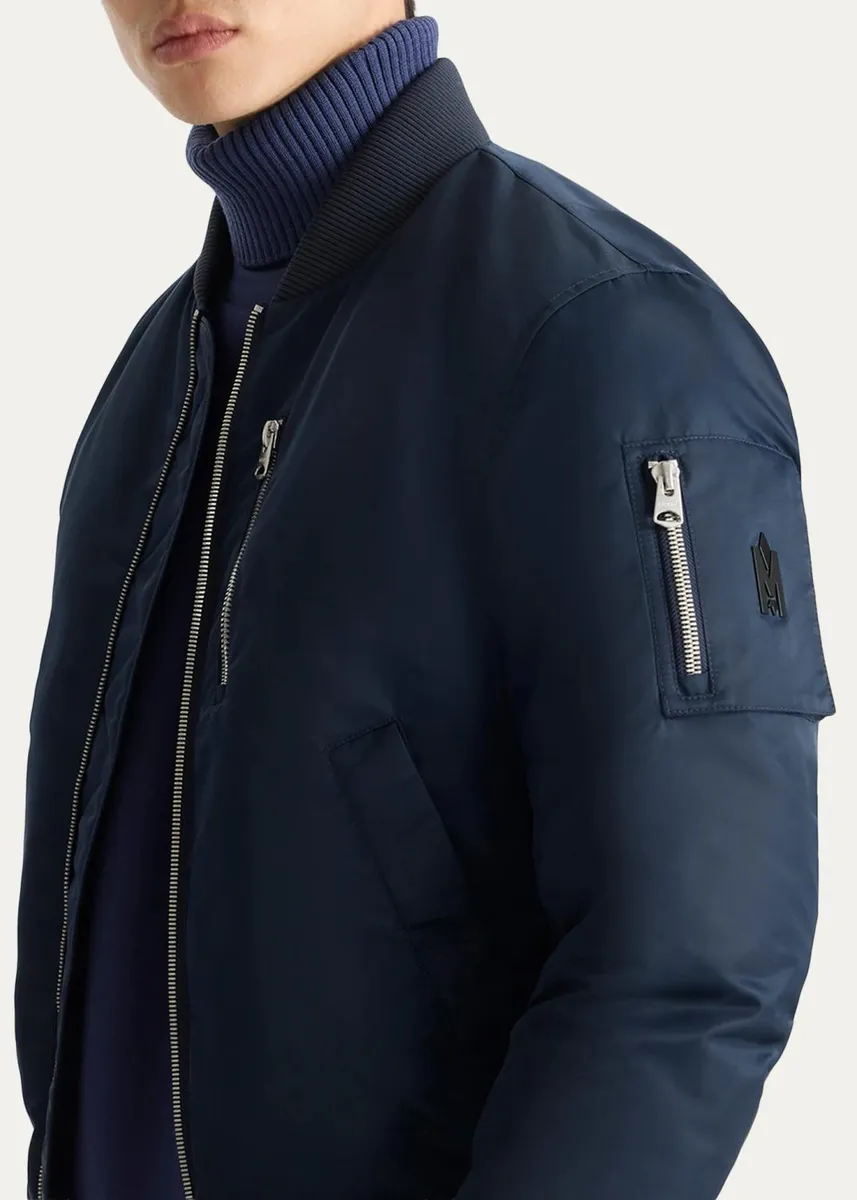 Mackage Men's August Bomber Jacket with Shearling-Trimmed Hood | Thumbnail 5 Mackage Men's August Bomber Jacket with Shearling-Trimmed Hood | Thumbnail 5