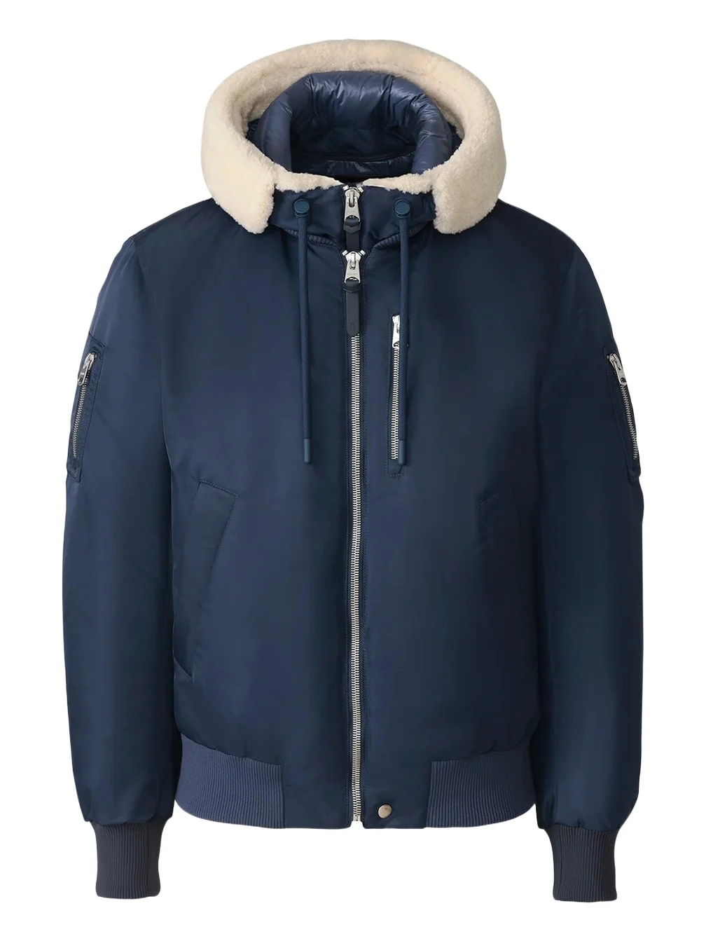 Mackage Men's August Bomber Jacket with Shearling-Trimmed Hood