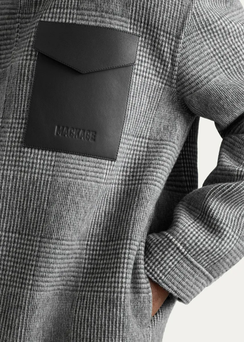 Mackage Men's Emmanuel Double-Face Wool Check Shirt Jacket | Thumbnail 5 Mackage Men's Emmanuel Double-Face Wool Check Shirt Jacket | Thumbnail 5