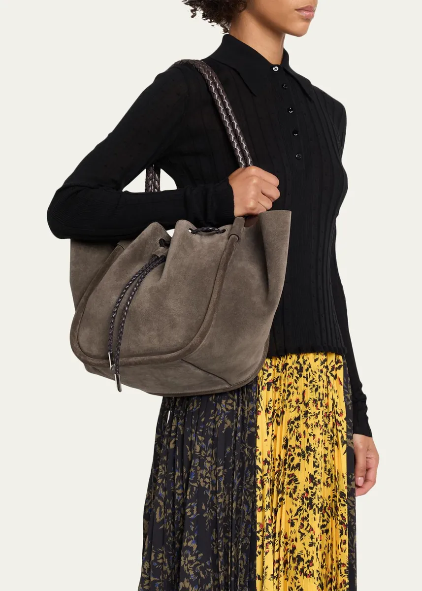 Proenza Schouler Large Ruched Suede Tote Bag | Thumbnail 6 Proenza Schouler Large Ruched Suede Tote Bag | Thumbnail 6
