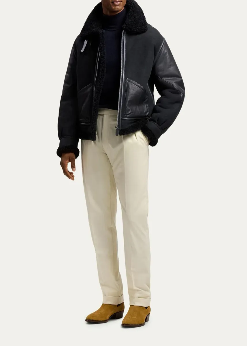 Ralph Lauren Purple Label Men's Lutton Shearling Aviator Jacket | Thumbnail 2