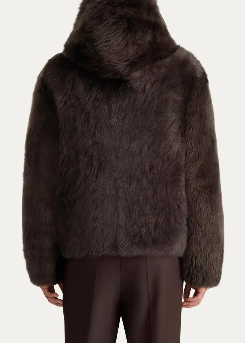 Mackage Men's Moses Furry Shearling Hooded Jacket | Thumbnail 3
