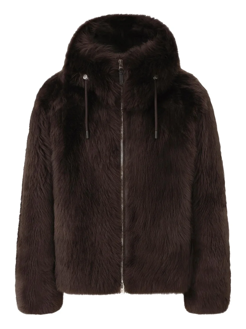 Mackage Men's Moses Furry Shearling Hooded Jacket
