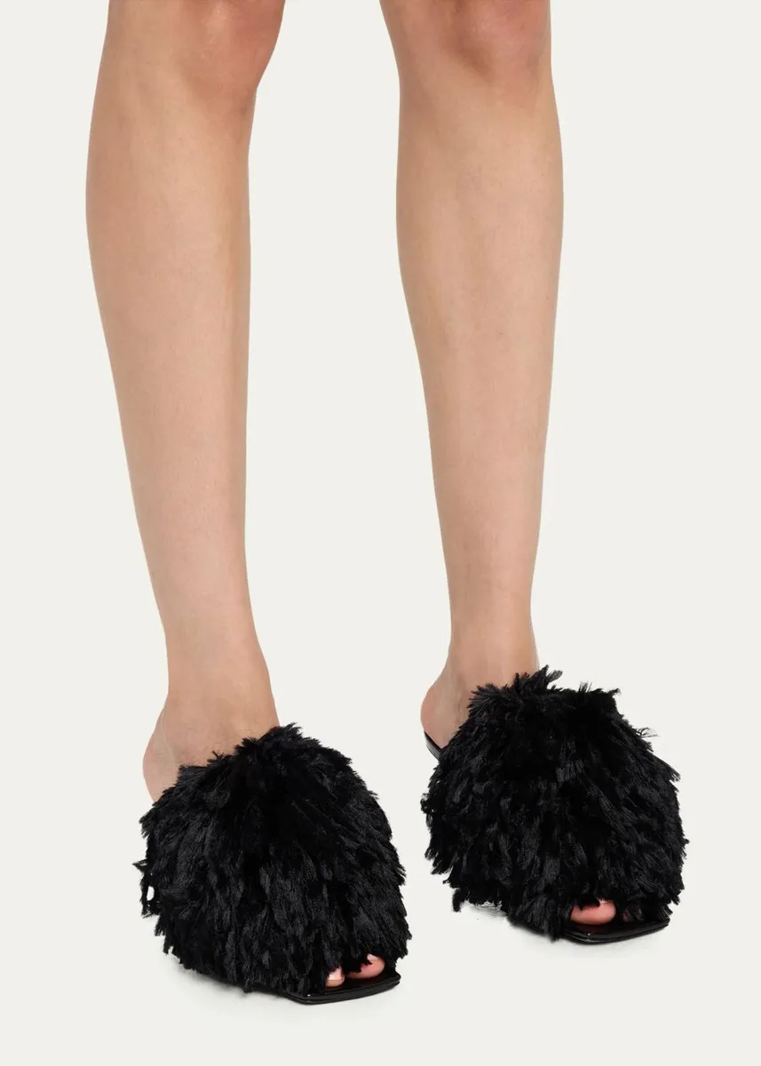 Givenchy 65mm Pompom Leather Mules | Thumbnail 2 Givenchy 65mm Pompom Leather Mules | Thumbnail 2