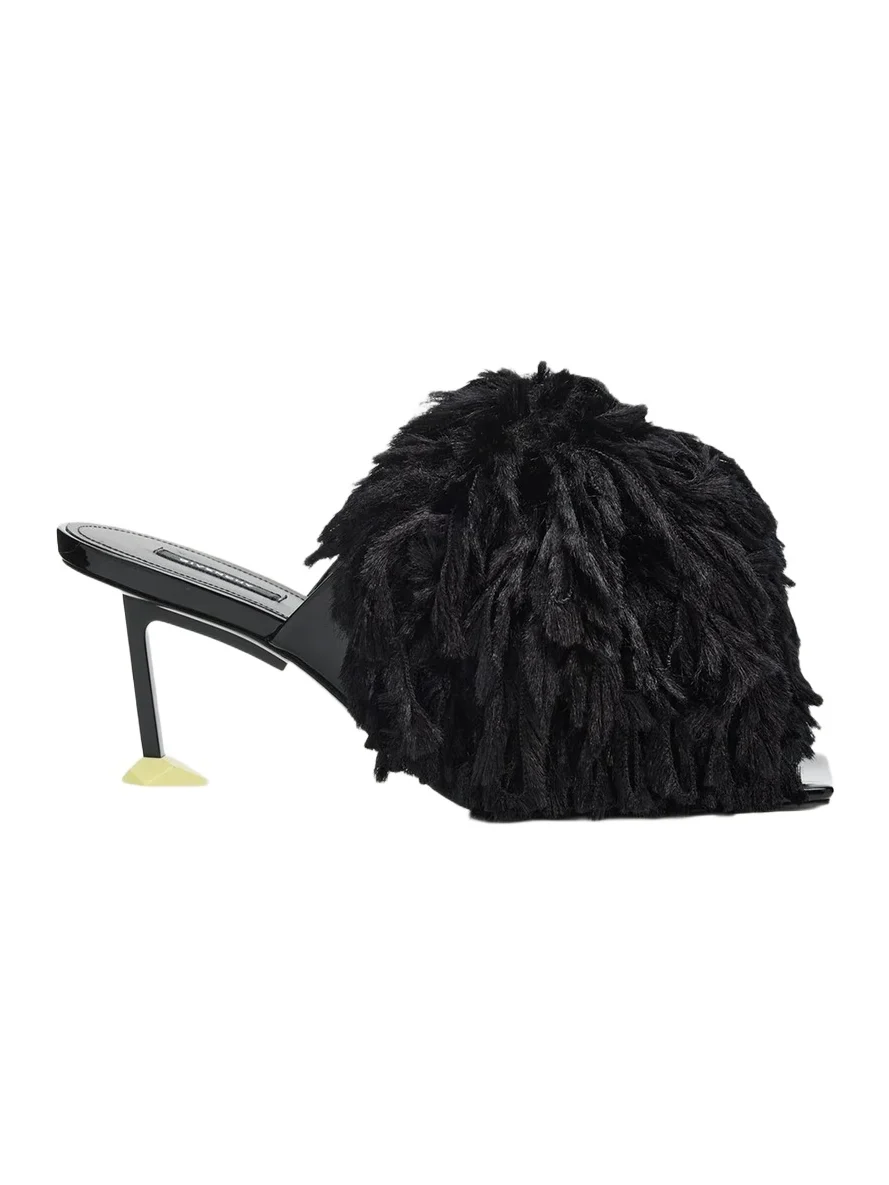 Givenchy 65mm Pompom Leather Mules