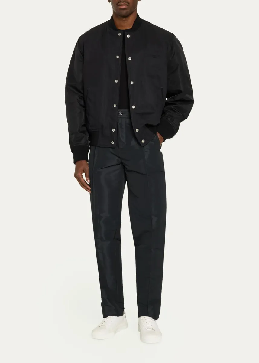 Givenchy Men's Embroidered Mixed Media Blouson Jacket | Thumbnail 2 Givenchy Men's Embroidered Mixed Media Blouson Jacket | Thumbnail 2