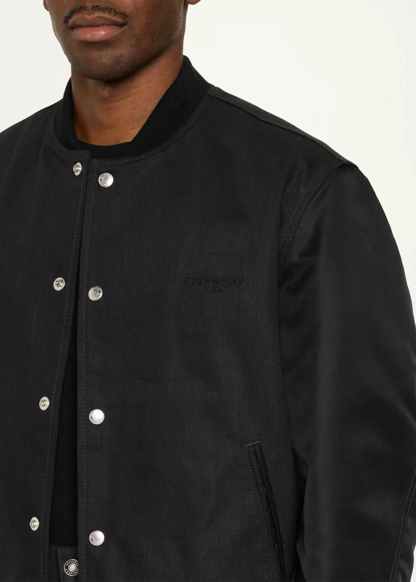 Givenchy Men's Embroidered Mixed Media Blouson Jacket | Thumbnail 5 Givenchy Men's Embroidered Mixed Media Blouson Jacket | Thumbnail 5