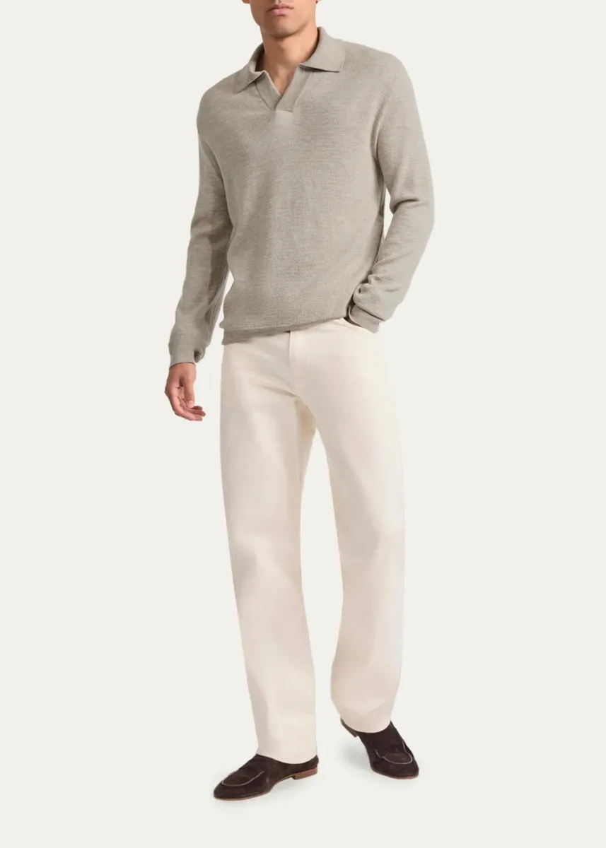 Frescobol Carioca Men's Wool Knit Johnny-Collar Polo Sweater | Thumbnail 2 Frescobol Carioca Men's Wool Knit Johnny-Collar Polo Sweater | Thumbnail 2