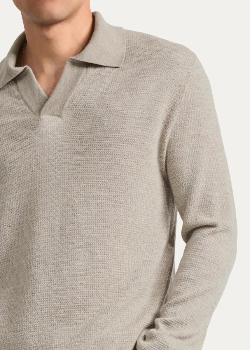 Frescobol Carioca Men's Wool Knit Johnny-Collar Polo Sweater | Thumbnail 4 Frescobol Carioca Men's Wool Knit Johnny-Collar Polo Sweater | Thumbnail 4